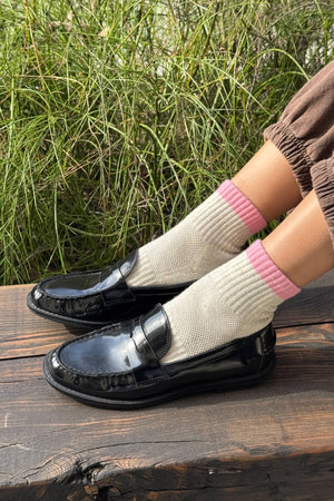 Color Block Girlfriend Socks Grey Pink