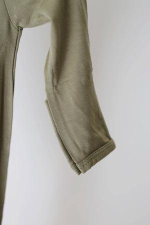 Dried Thyme Knotted Gown: 0-3 Months