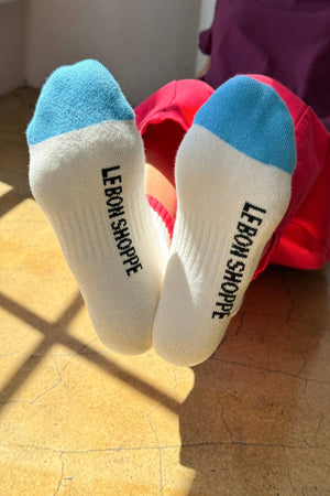 Color Block Girlfriend Socks : Grey Pink