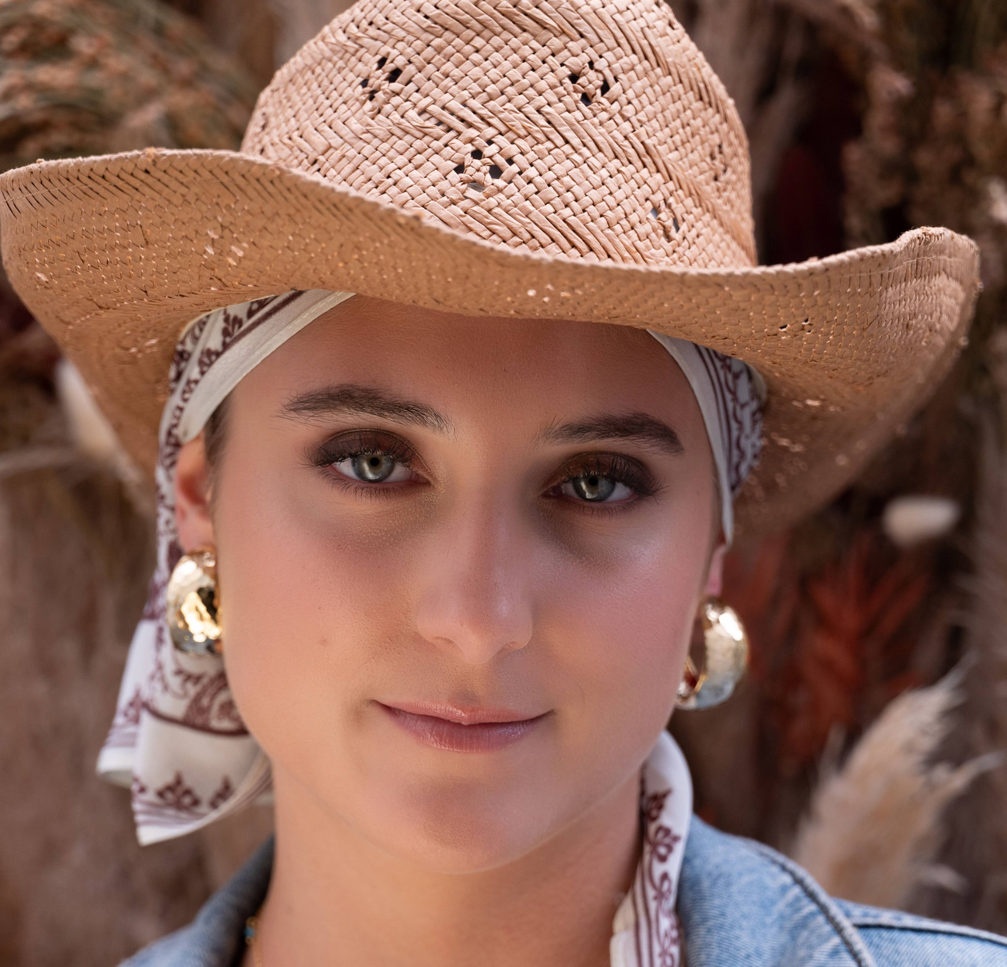 Large Vintage Hammered Hoops