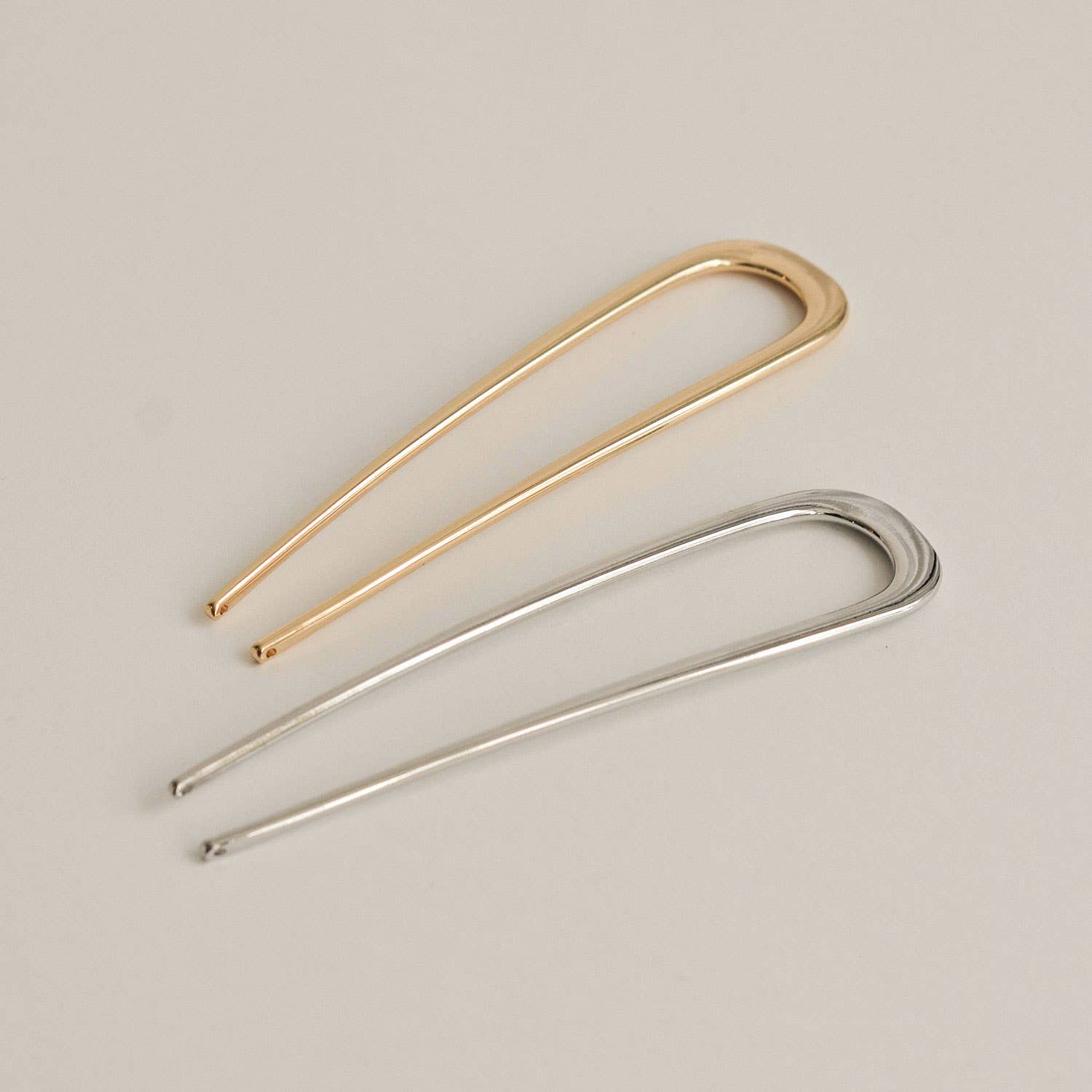 Minimalist Bent U-Shaped Hair Stick | Gold