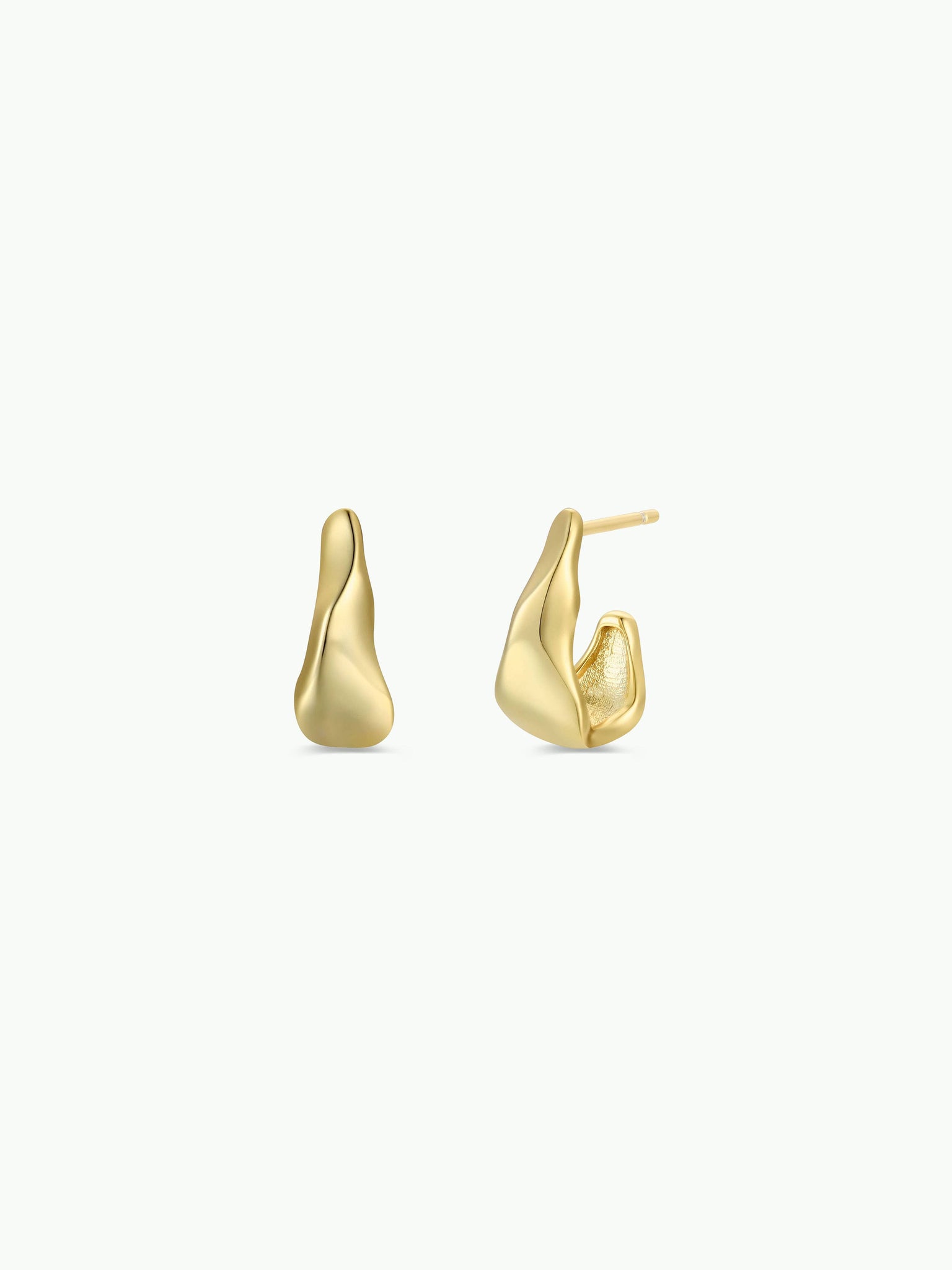 Small Ripple Gold Hoop Earrings