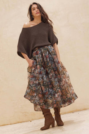Francis Pleated Midi Skirt