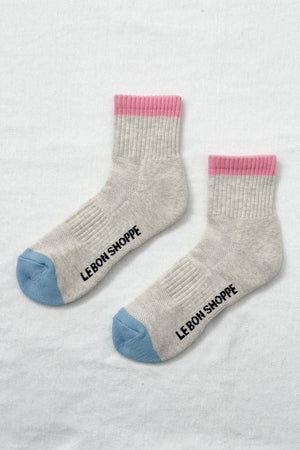 Color Block Girlfriend Socks Grey Pink