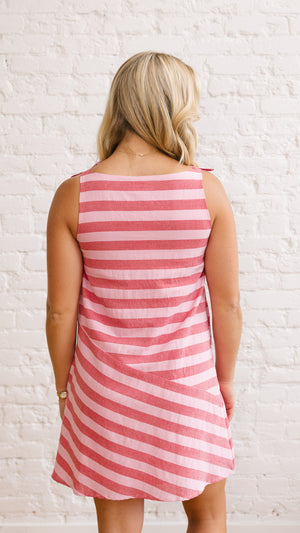 Striped Shift Mini Dress
