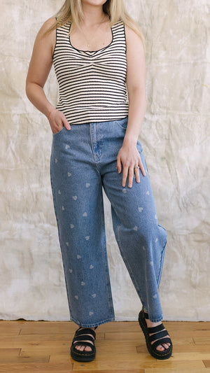 Heart Denim Pants