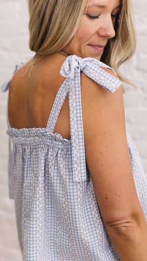 Bella Top Blue/Peach