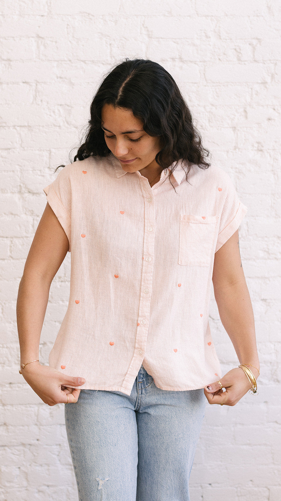 Jane Shirt Pink Hearts