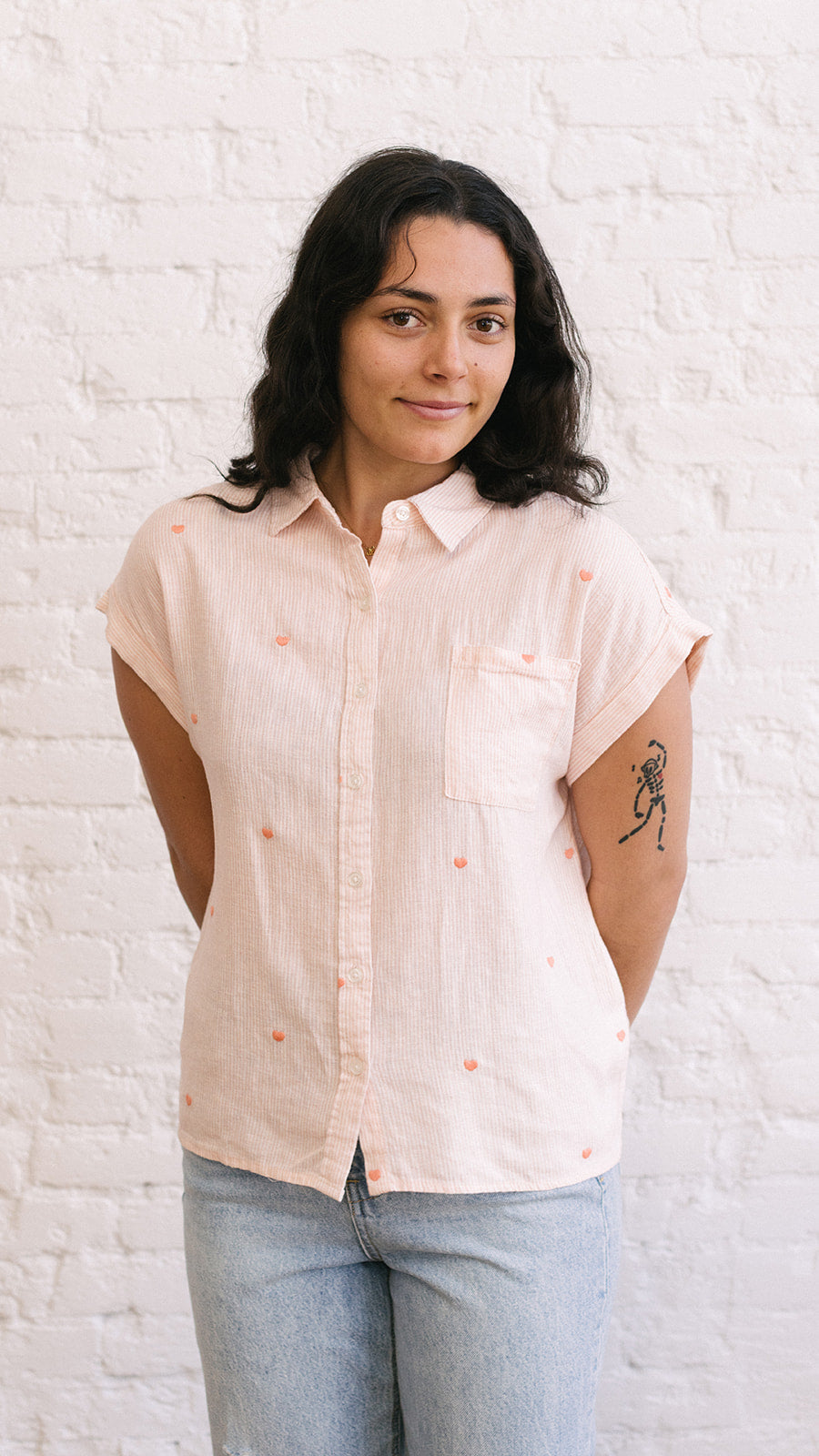 Jane Shirt Pink Hearts