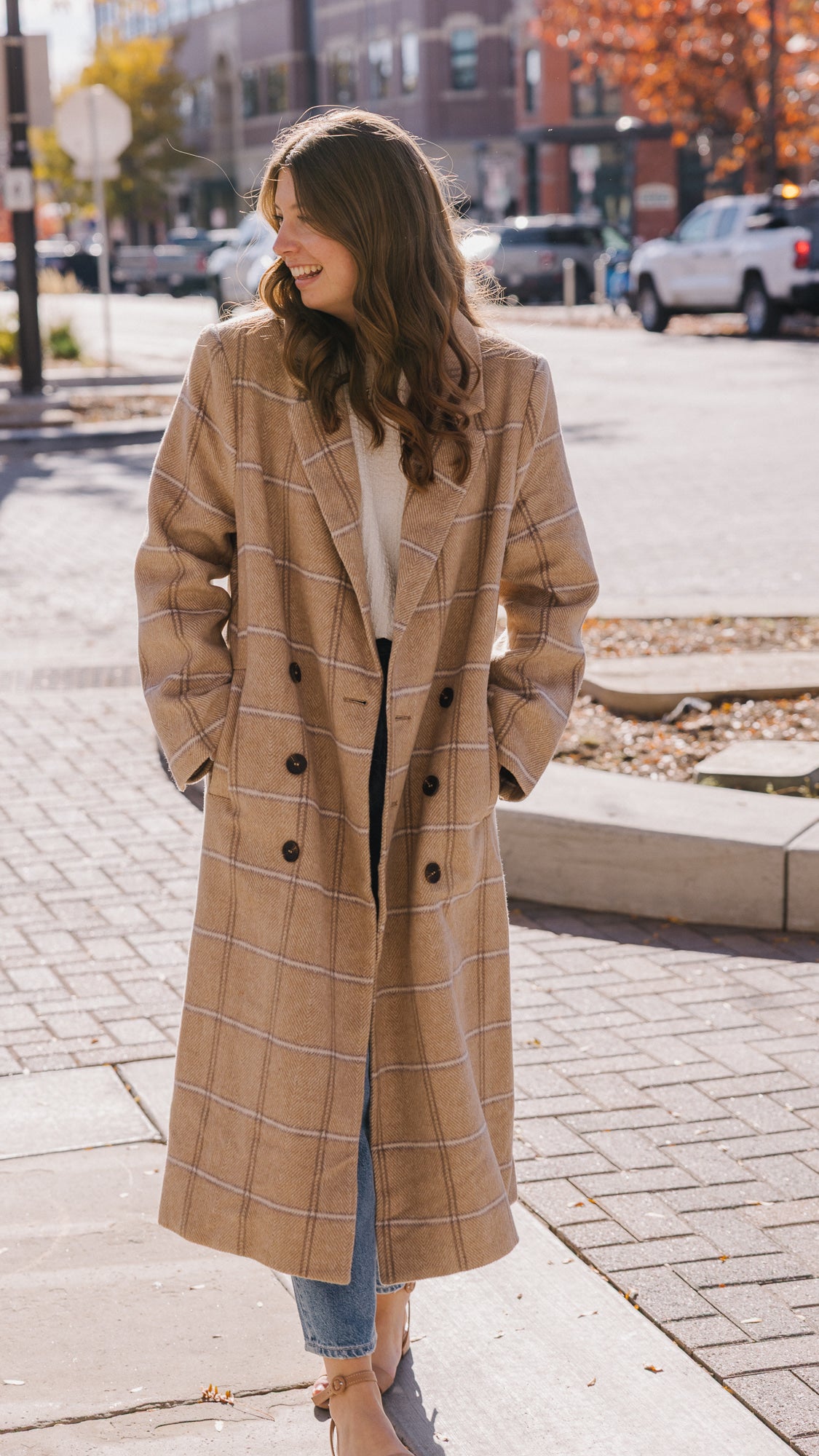 Polly Tweed Calf-Length Overcoat
