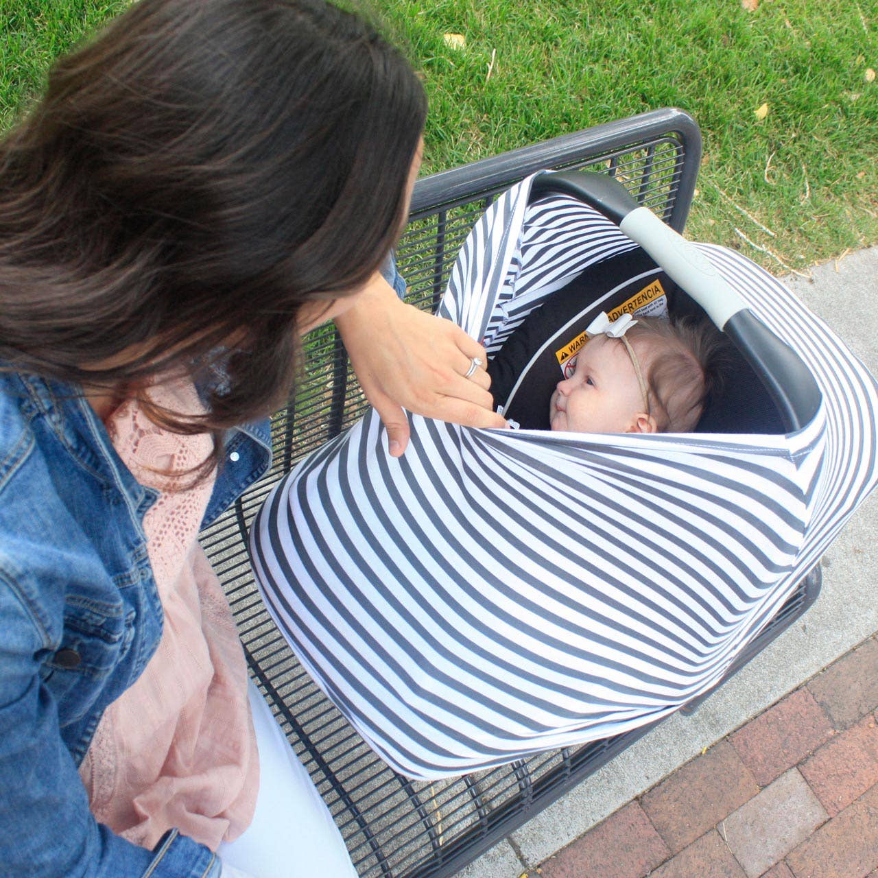 Multi-use Cover, Gray/White Stripes