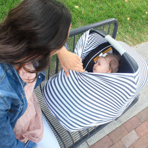 Multi-use Cover, Gray/White Stripes