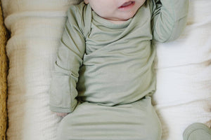 Dried Thyme Knotted Gown: 0-3 Months