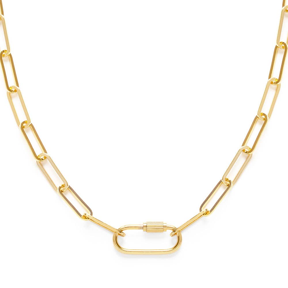 Paperclip Chain with Carabiner Clasp