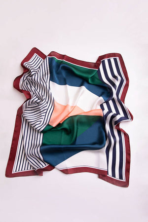 Colorblock Satin Bandana - Silky & Oversized