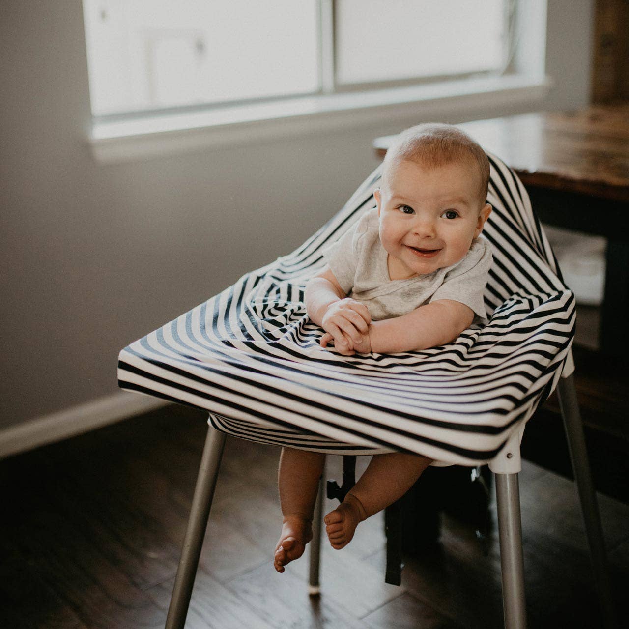 Multi-use Cover, Gray/White Stripes
