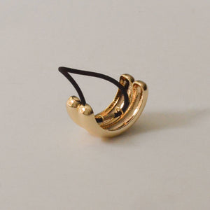 Wide Double Arch Metal Ponytail Hair Tie | Gold