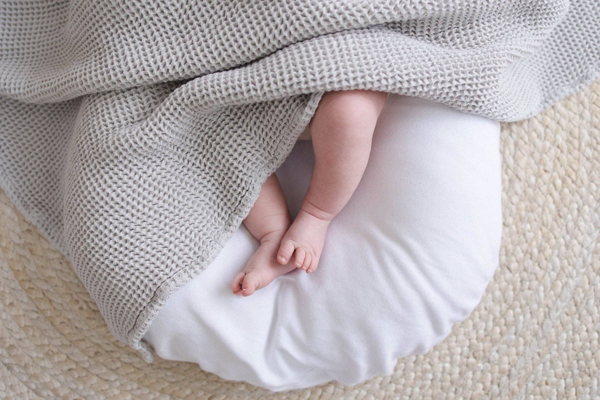 Grey Waffle Bamboo Baby Blanket