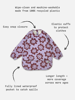 SMOCK BIB Violet Sunflowers