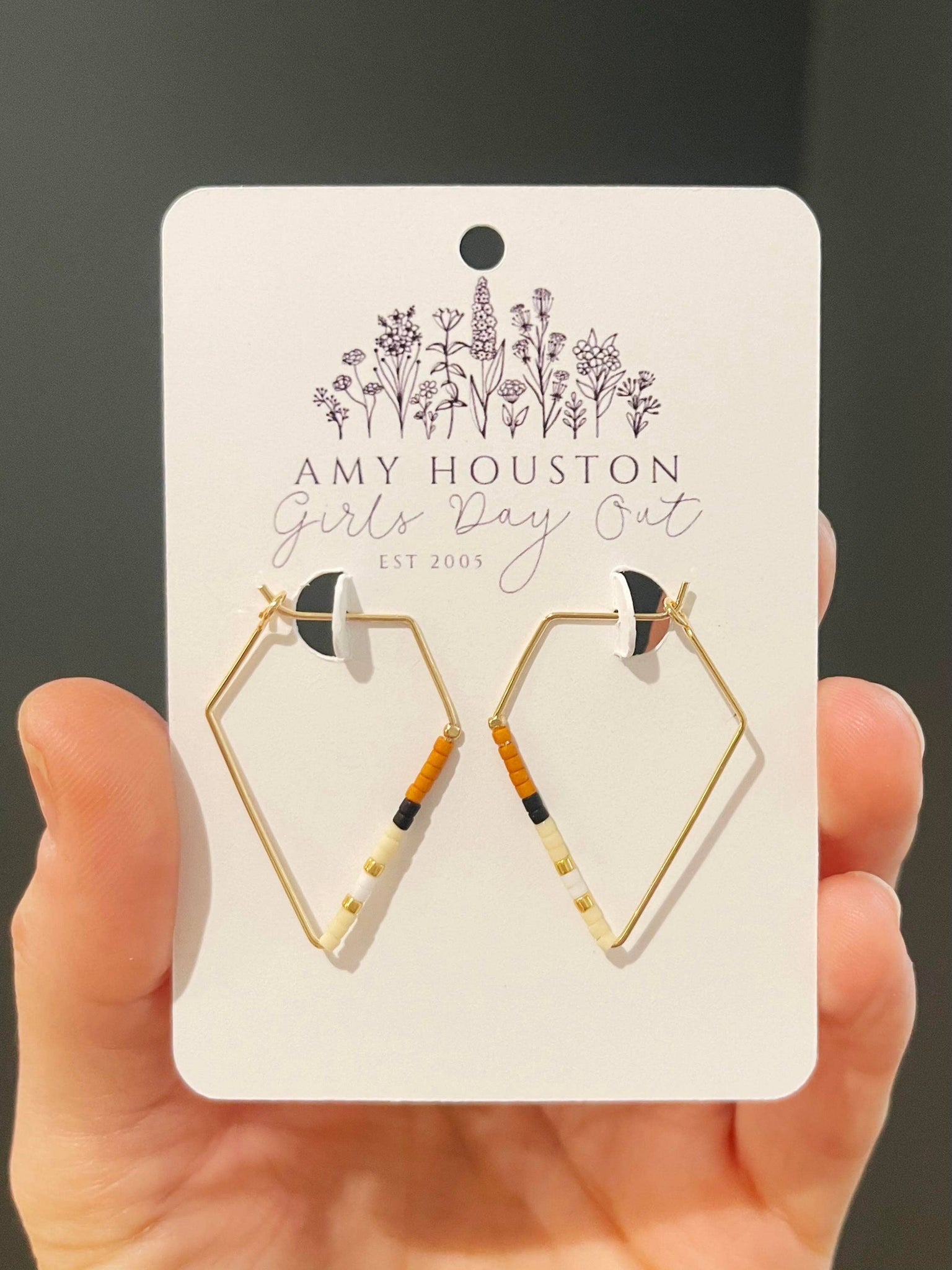 Caribou // gold filled miyuki glass beaded hoops  