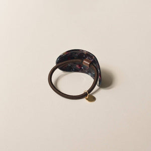 Curved Oval Resin Ponytail Hair Tie | Midnight Blue