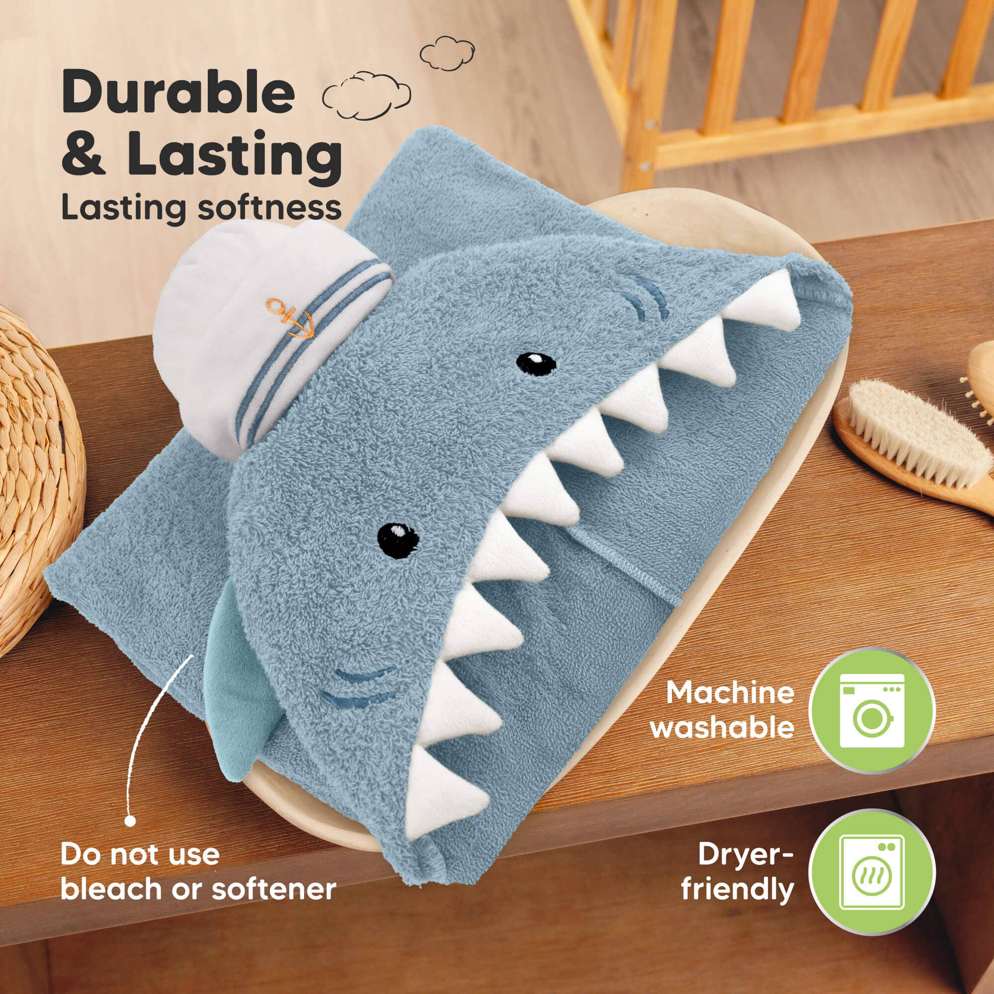 Playpals Hooded Baby Bath Towels for Newborn