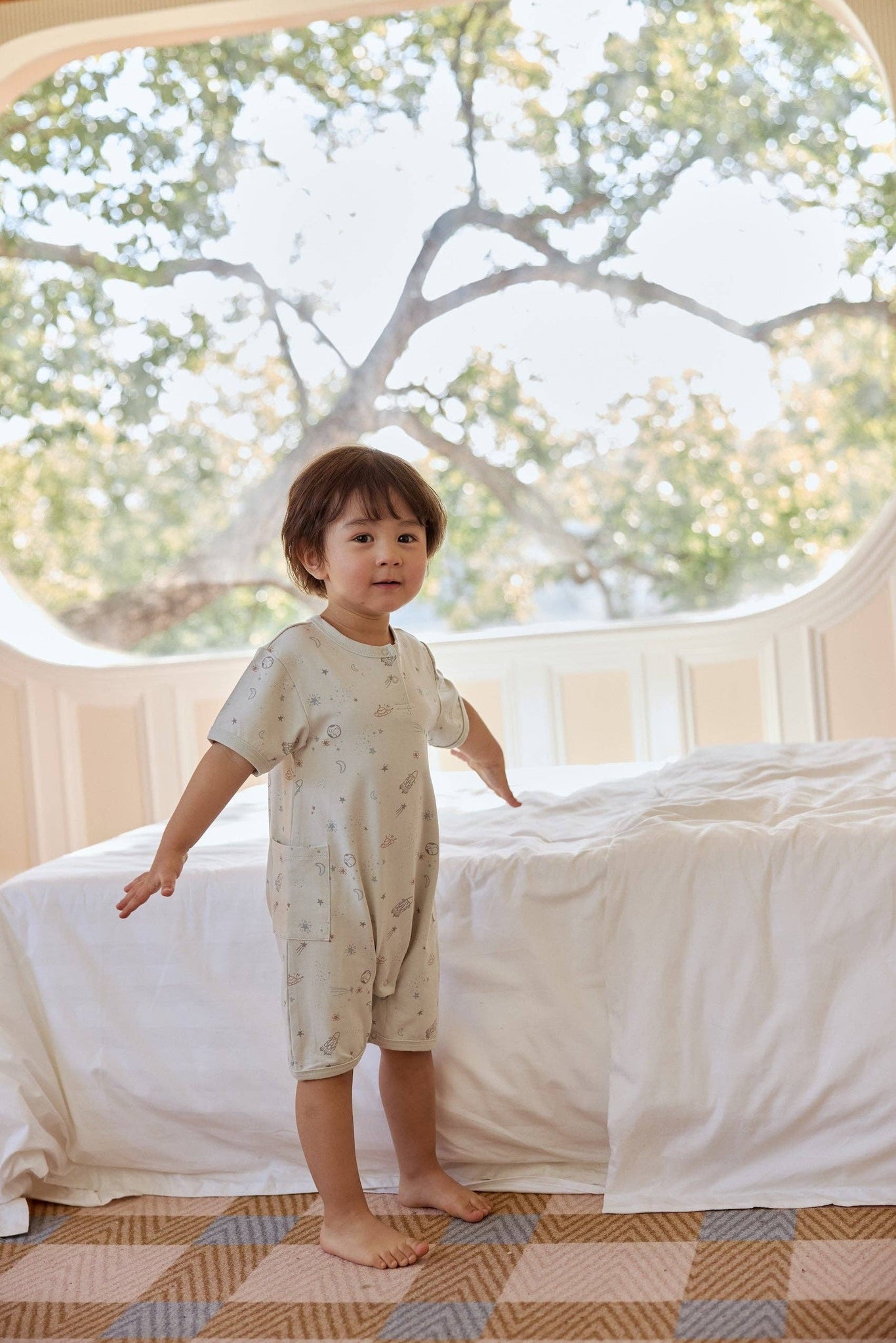 Baby Organic Bamboo Romper-Space