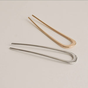 Minimalist Bent U-Shaped Hair Stick | Gold