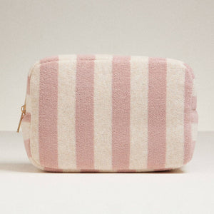 Terry Striped Pouch- Dark Pink