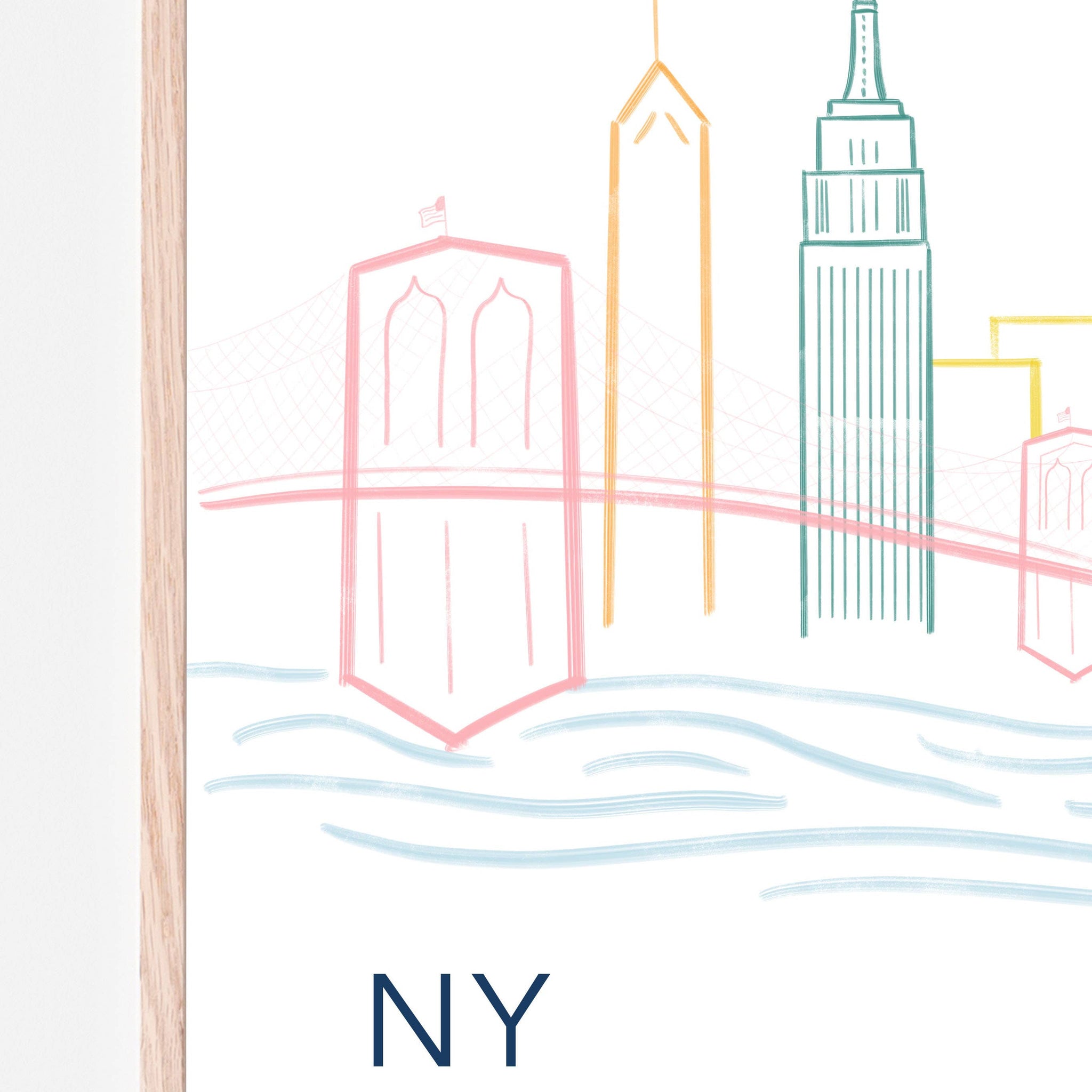 NY is for New York Skyline Art Print