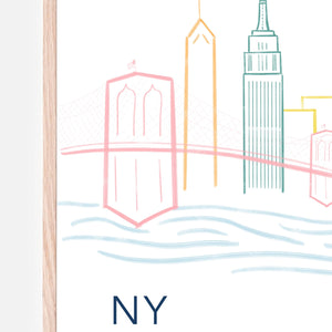 NY is for New York Skyline Art Print