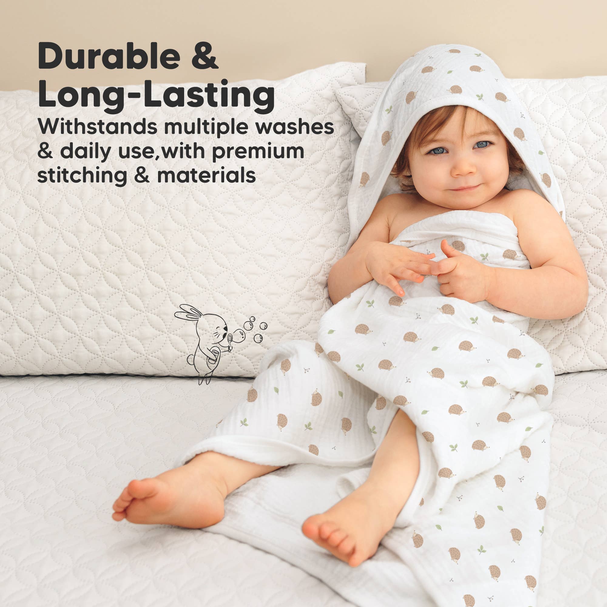 KeaBabies Lyra Muslin Hooded Towel