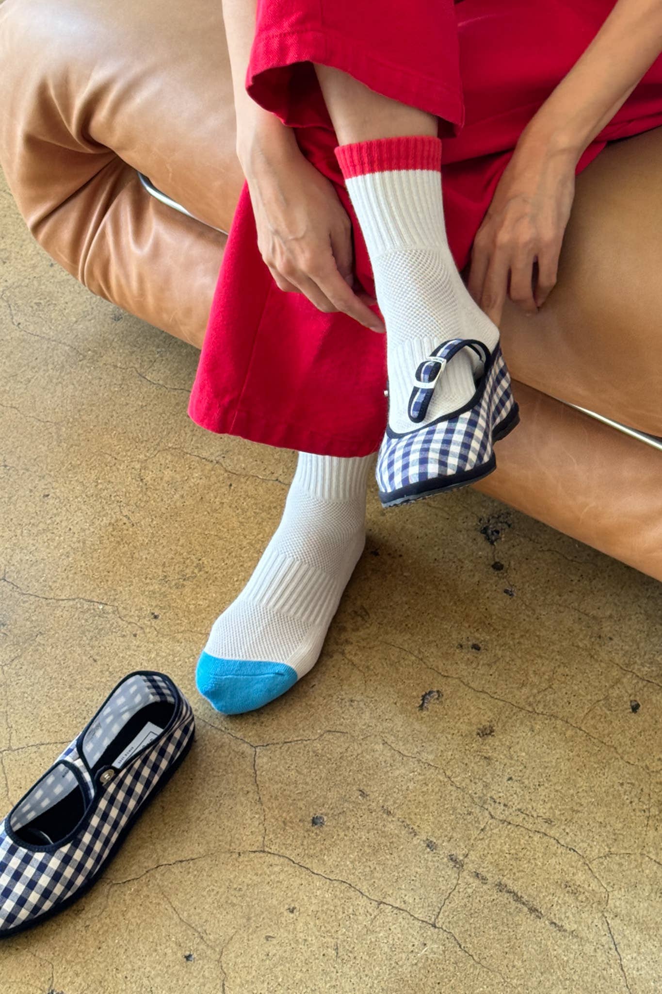 Girlfriend socks Color Block Blue Red