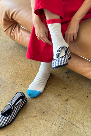 Girlfriend socks Color Block Blue Red
