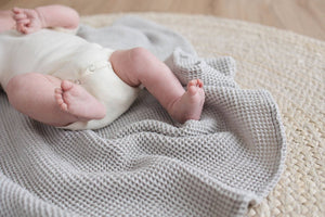 Grey Waffle Bamboo Baby Blanket