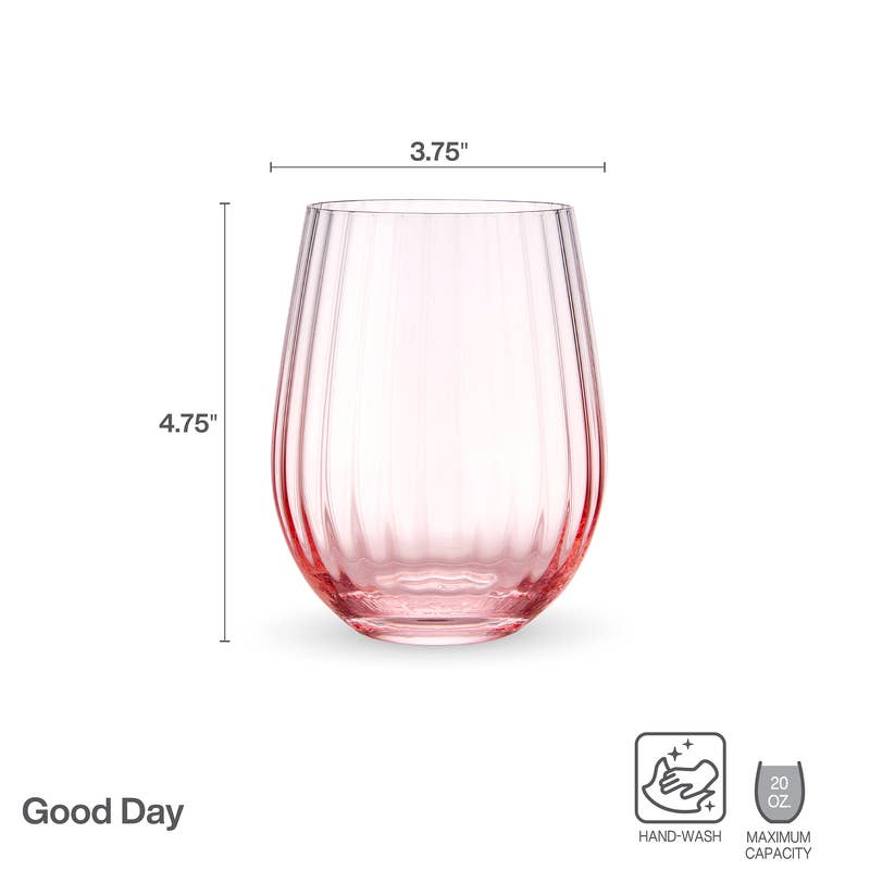 Darbie Stemless Wine Glass Blush S/4
