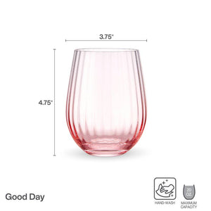 Darbie Stemless Wine Glass Blush S/4