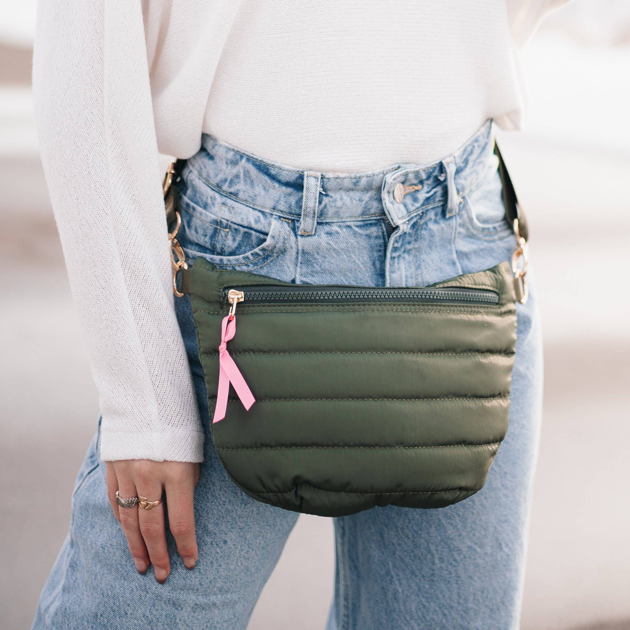 Jolie Puffer Belt Bag: Olive