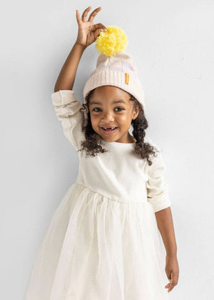 Toddler Mad Hatter Checkered Beanie - Lavender