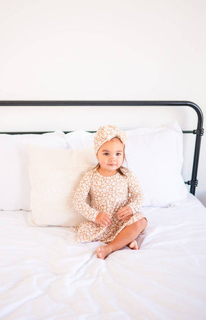 Long Sleeve Twirl Dress - Mocha Ditsy Floral