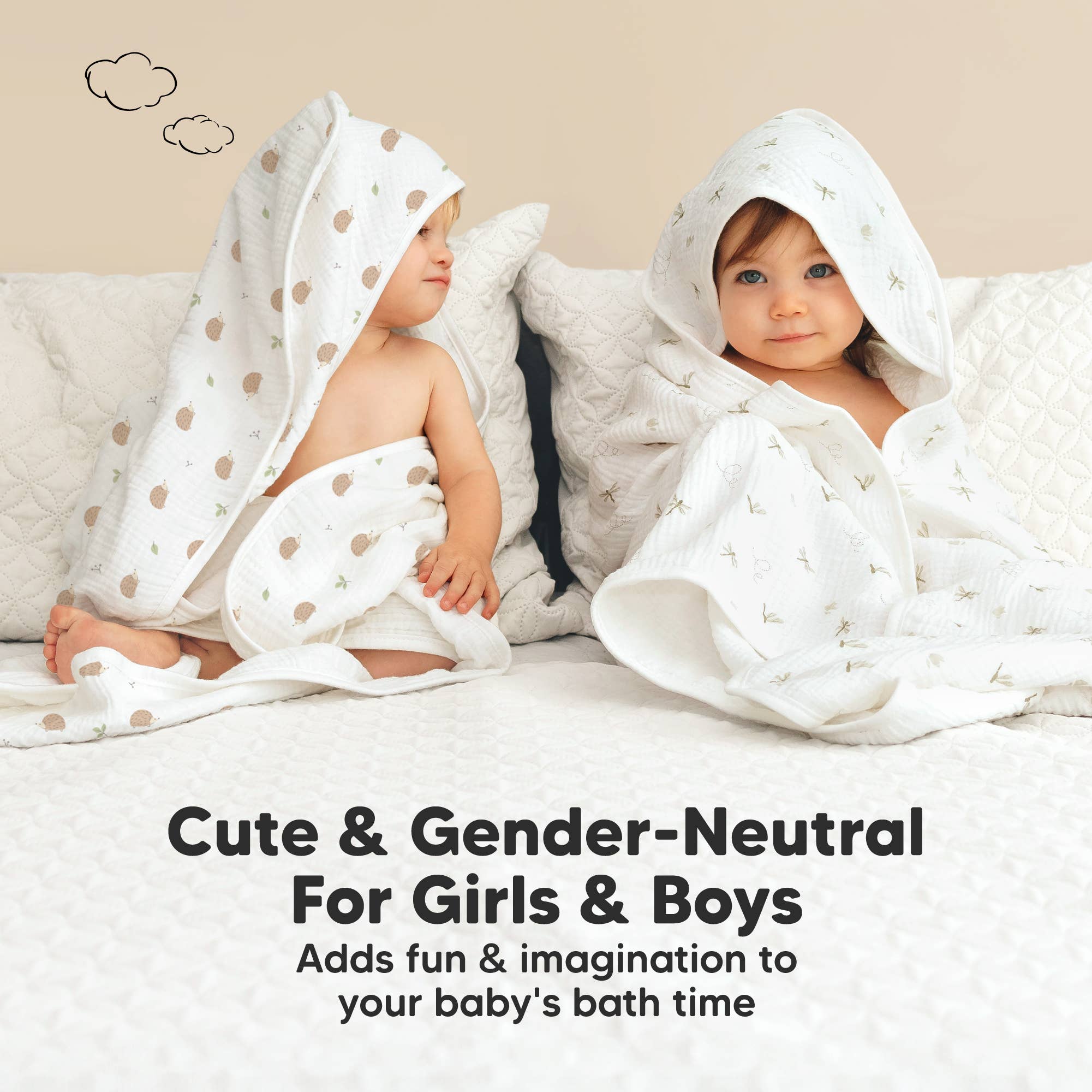KeaBabies Lyra Muslin Hooded Towel