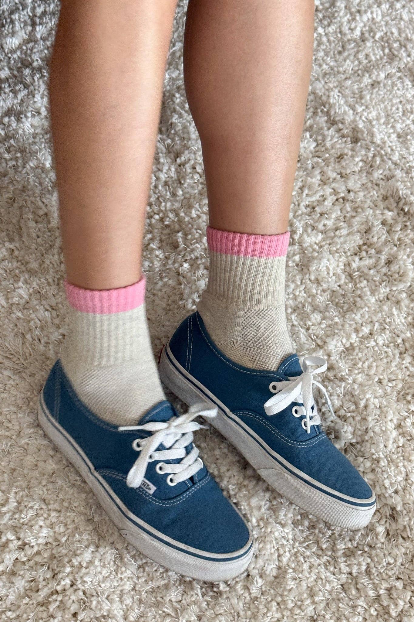 Color Block Girlfriend Socks Grey Pink