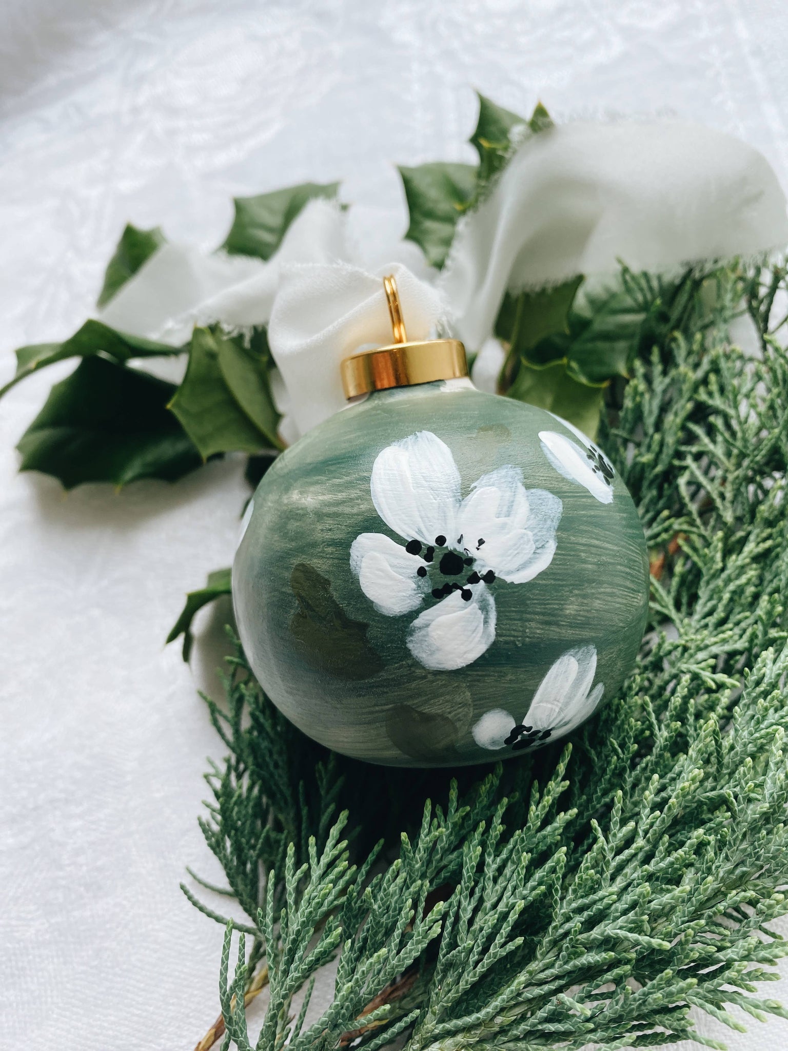 Hand Painted Ornament: Anenome
