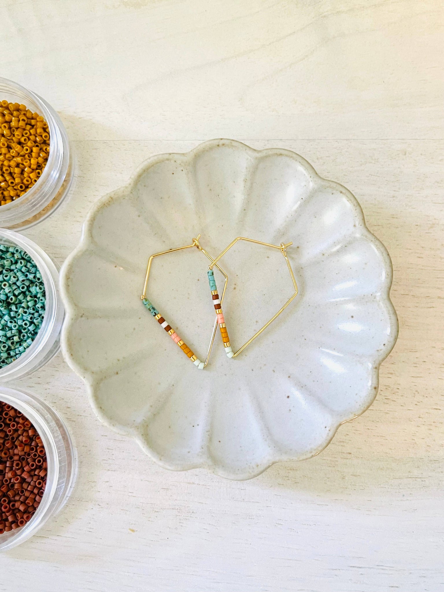 Phoenix miyuki glass beaded hoop earrings