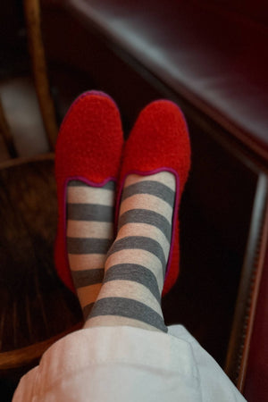 Wally Socks Grey Stripe