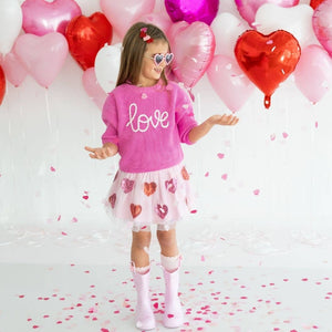 Pink and Red Glitter Hearts Valentine's Day Clip - Kids