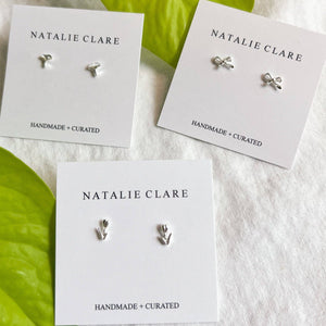 Mini Silver Tulip Studs