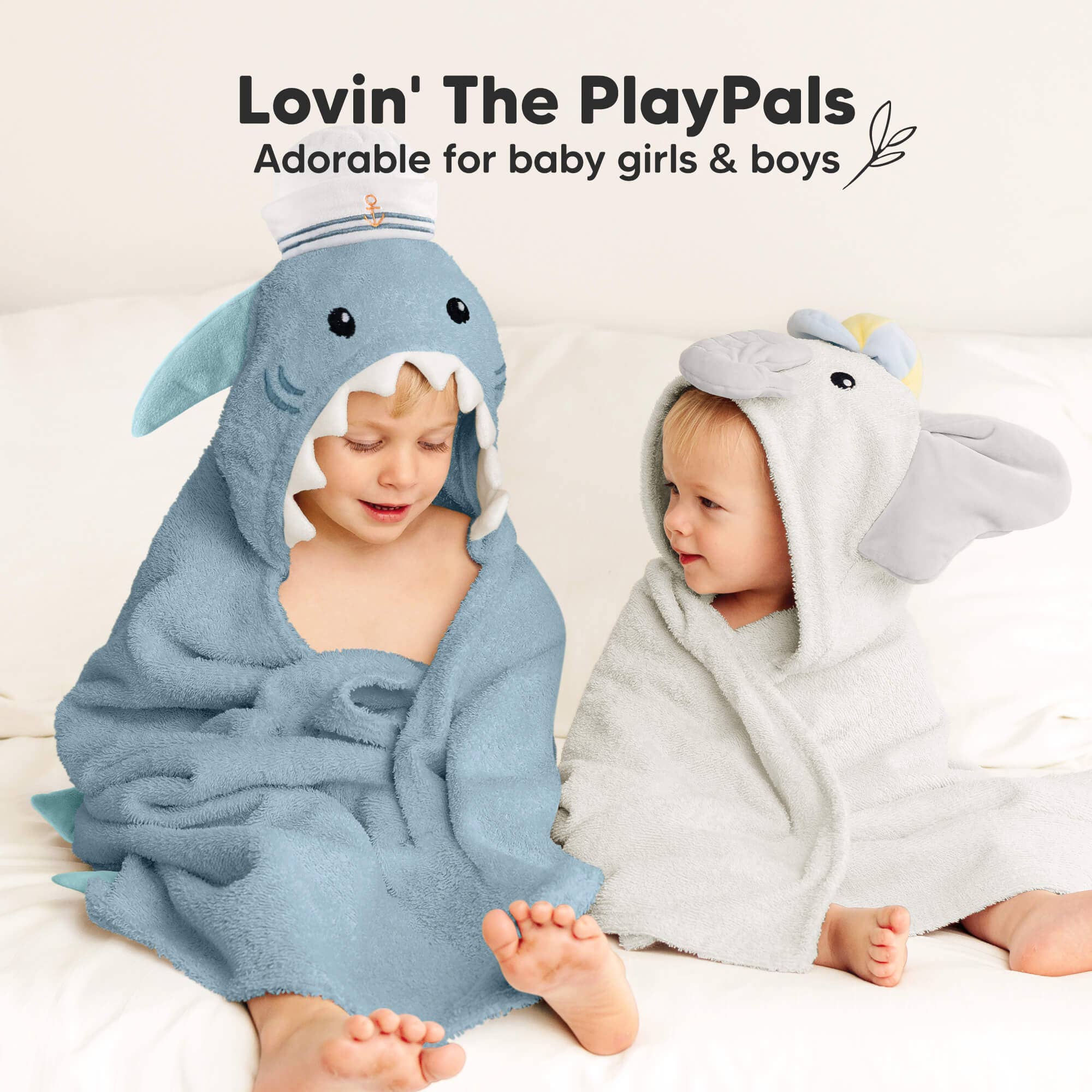 Playpals Hooded Baby Bath Towels for Newborn
