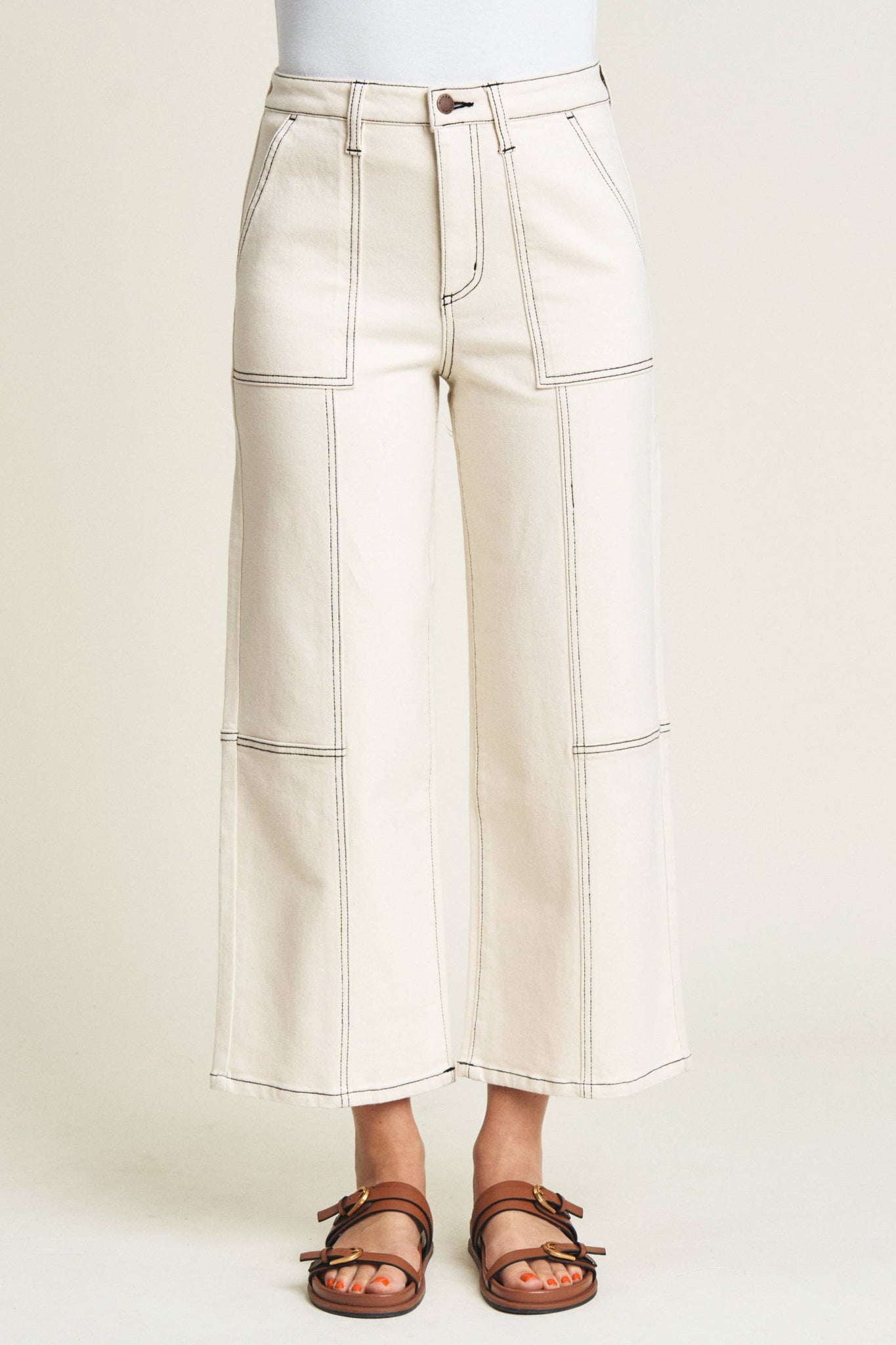 Lawson Relaxed Ankle Crop Jean, Ecru