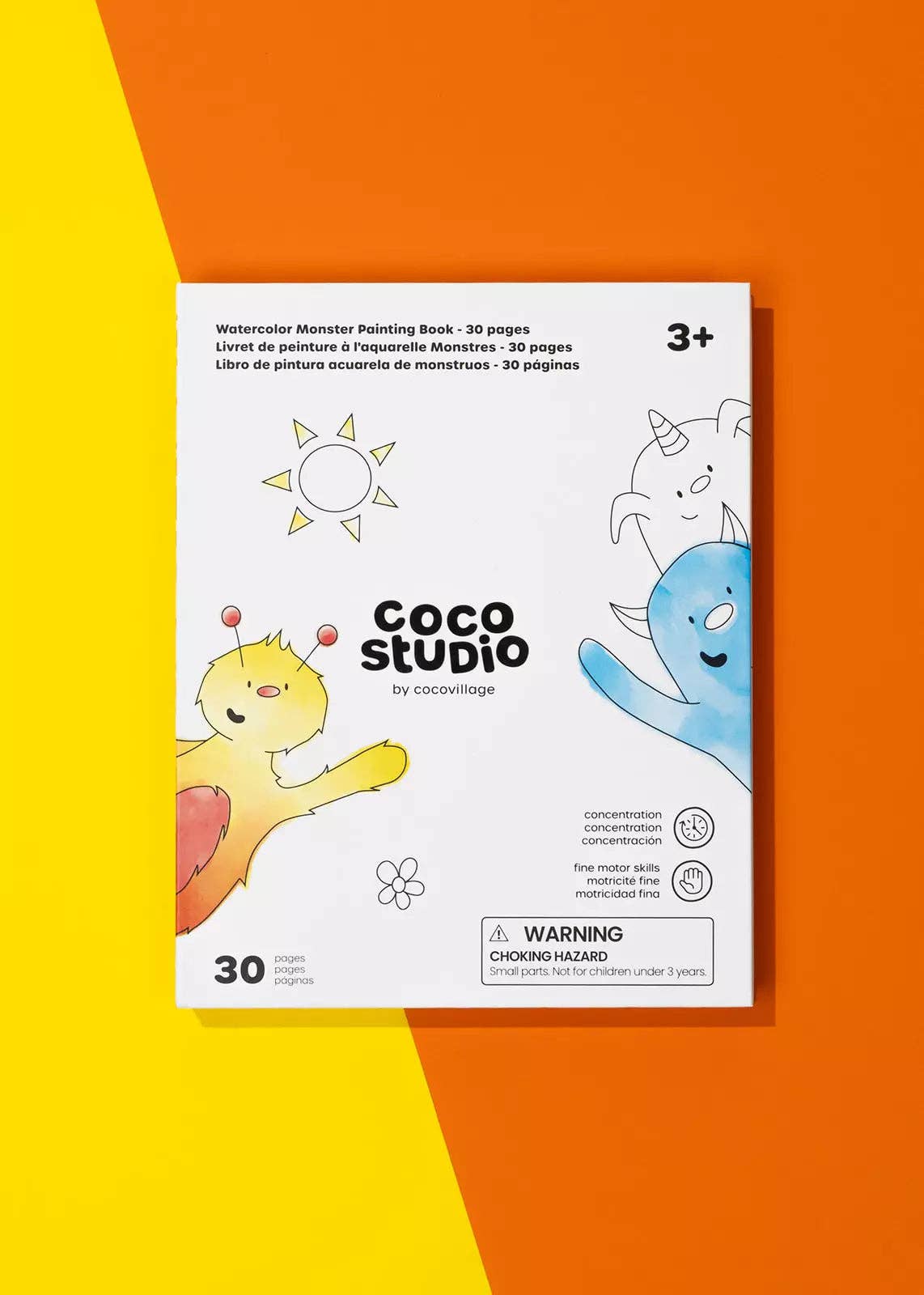 Watercolor Monster Painting Book - 30 pages